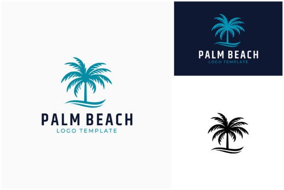 Download Palm Coconut Tree Sea Waves Beach Logo - Palm Collection