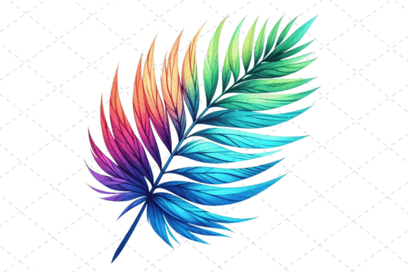 Download Tropical Palm Leaf Bliss Watercolor - Palm Collection