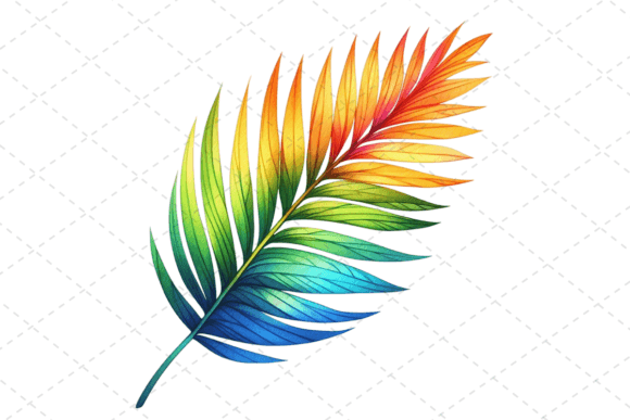 Download Tropical Palm Leaf Bliss Watercolor - Palm Collection