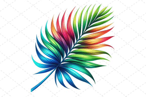 Download Tropical Palm Leaf Bliss Watercolor - Palm Collection