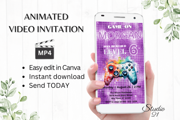 Download Animated Video Game Birthday Invite - Premium Resources