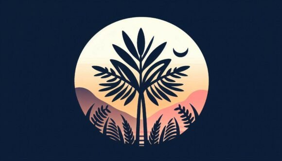 Download Silhouette of African Palm Leaf Art - Palm Collection
