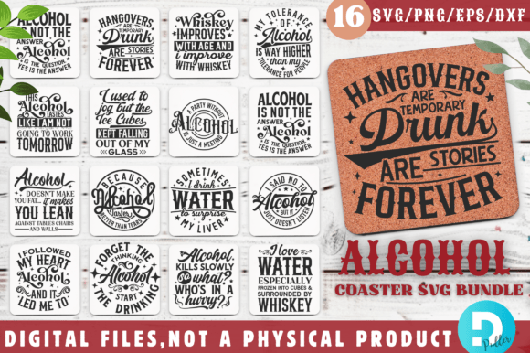 Download Alcohol Coasters Svg Bundle,Coasters Svg - Alcohol Collection