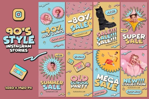 Download 90s Style Instagram Stories - 90s Collection