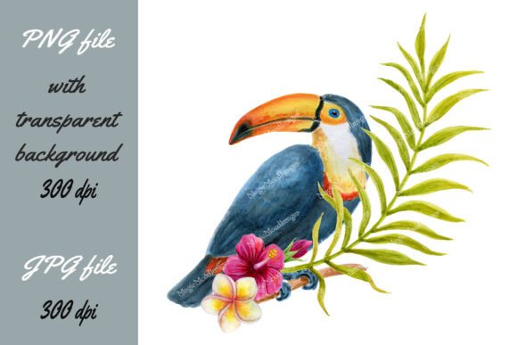 Download Toucan Bird Palm Leaf Tropical Flowers - Palm Collection