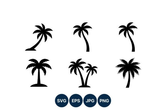 Download Palm Tree Silhouette Vector Set - Palm Collection