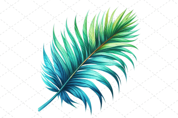 Download Tropical Palm Leaf Bliss Watercolor - Palm Collection