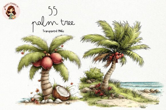 Download Watercolor Palm Tree PNG Clipart - Palm Collection