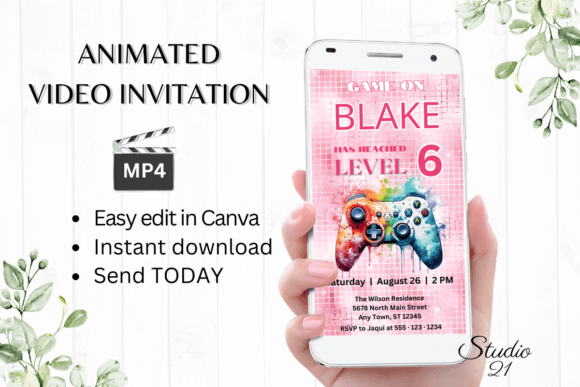 Download Video Game Birthday Invitation - Premium Bundle