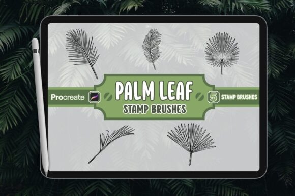 Download Palm Leaf Brush Stamp Set for Procreate - Palm Collection