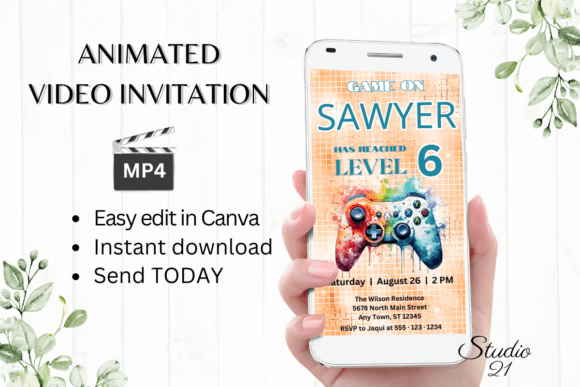 Download Video Game Birthday Invitation - Premium Bundle